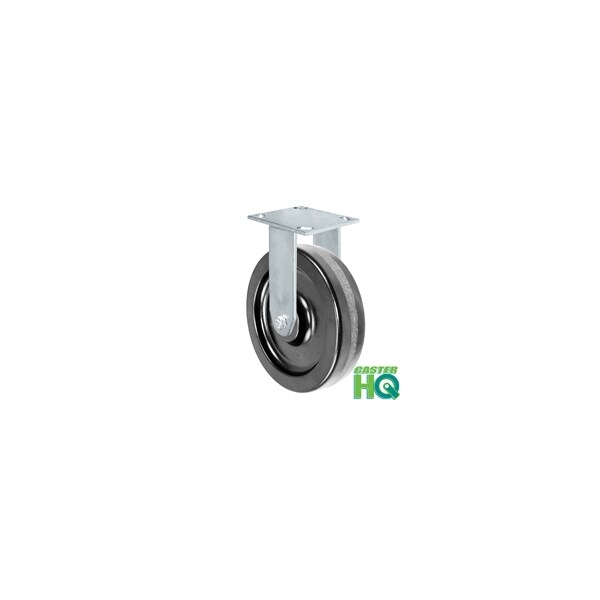 8"x2" Kingpinless Rigid Plate Caster, Phenolic Wheel, 1,400 lbs Ca